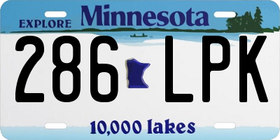 MN license plate 286LPK