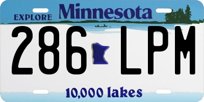 MN license plate 286LPM