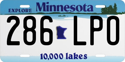 MN license plate 286LPO