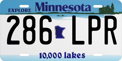 MN license plate 286LPR