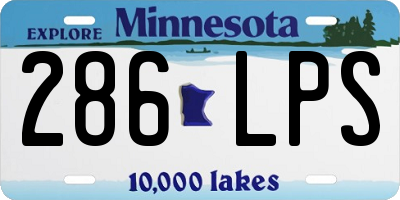 MN license plate 286LPS