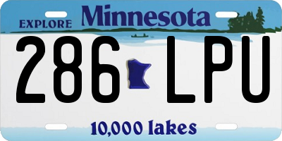 MN license plate 286LPU