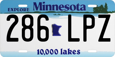 MN license plate 286LPZ