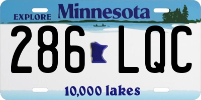 MN license plate 286LQC