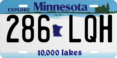 MN license plate 286LQH