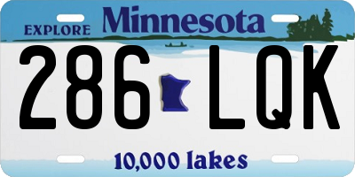 MN license plate 286LQK