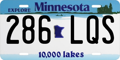 MN license plate 286LQS