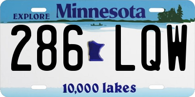 MN license plate 286LQW