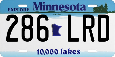 MN license plate 286LRD