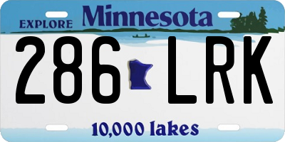 MN license plate 286LRK