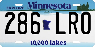 MN license plate 286LRO