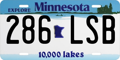 MN license plate 286LSB