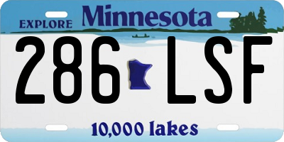 MN license plate 286LSF