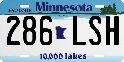 MN license plate 286LSH