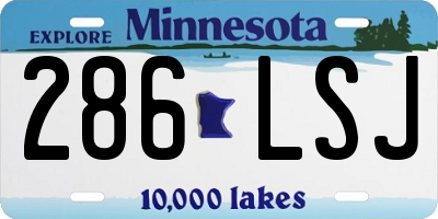 MN license plate 286LSJ