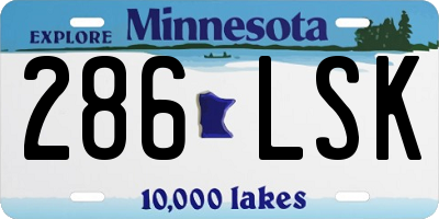MN license plate 286LSK