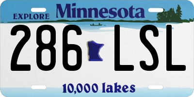 MN license plate 286LSL