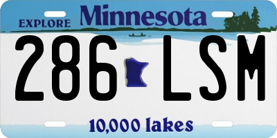 MN license plate 286LSM