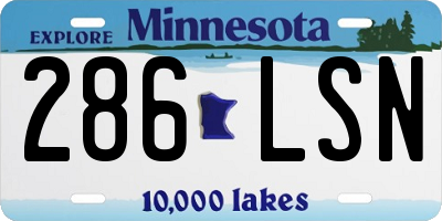MN license plate 286LSN