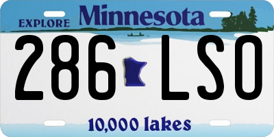 MN license plate 286LSO