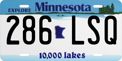 MN license plate 286LSQ