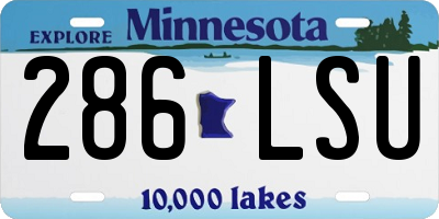 MN license plate 286LSU