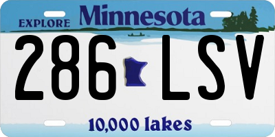 MN license plate 286LSV
