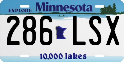 MN license plate 286LSX