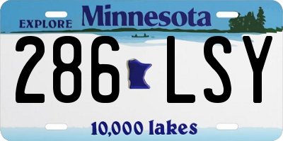 MN license plate 286LSY