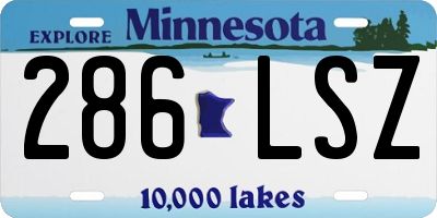 MN license plate 286LSZ