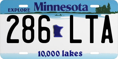 MN license plate 286LTA