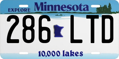MN license plate 286LTD