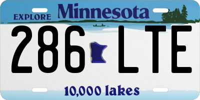 MN license plate 286LTE