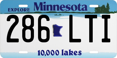 MN license plate 286LTI