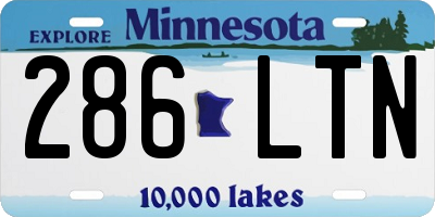 MN license plate 286LTN