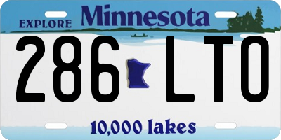 MN license plate 286LTO