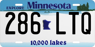 MN license plate 286LTQ