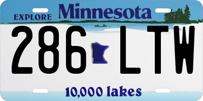 MN license plate 286LTW