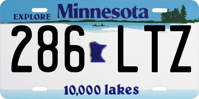 MN license plate 286LTZ