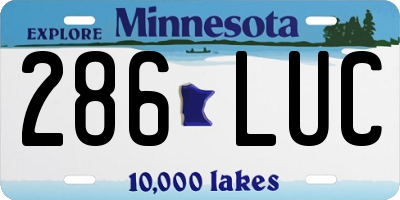 MN license plate 286LUC