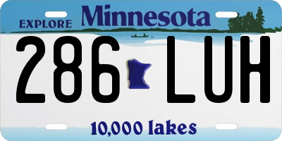 MN license plate 286LUH