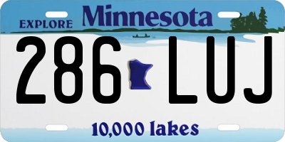 MN license plate 286LUJ
