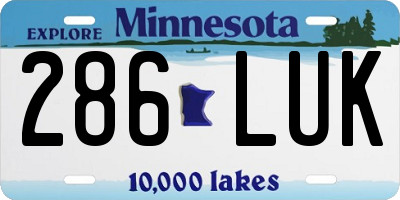 MN license plate 286LUK