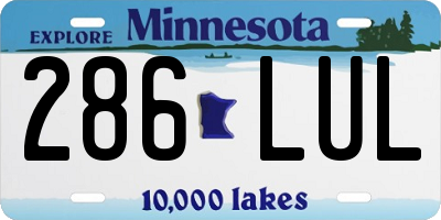 MN license plate 286LUL