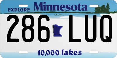 MN license plate 286LUQ