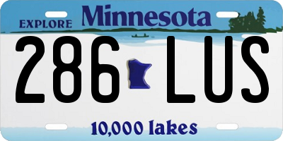 MN license plate 286LUS