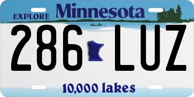 MN license plate 286LUZ