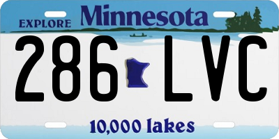 MN license plate 286LVC