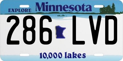MN license plate 286LVD