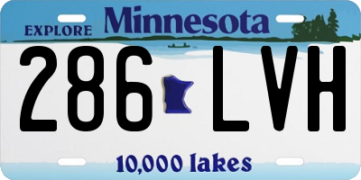 MN license plate 286LVH